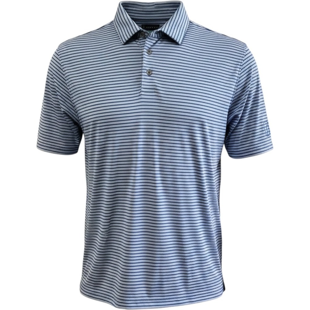 PGA Tour Golf Shirt Pullover Collar Striped Button Mens Large Lightweight